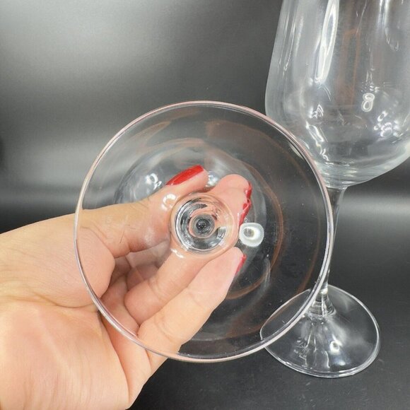 Bormioli Rocco Water Wine Glass Goblet Drinking Cups Clear Set 2 Marked Bottom - Picture 7 of 12